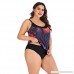 Women Two Piece Flyaway Sporty Printed Tankini Top with Bikini Bottom Bathingsuit Black B07M78T5JZ